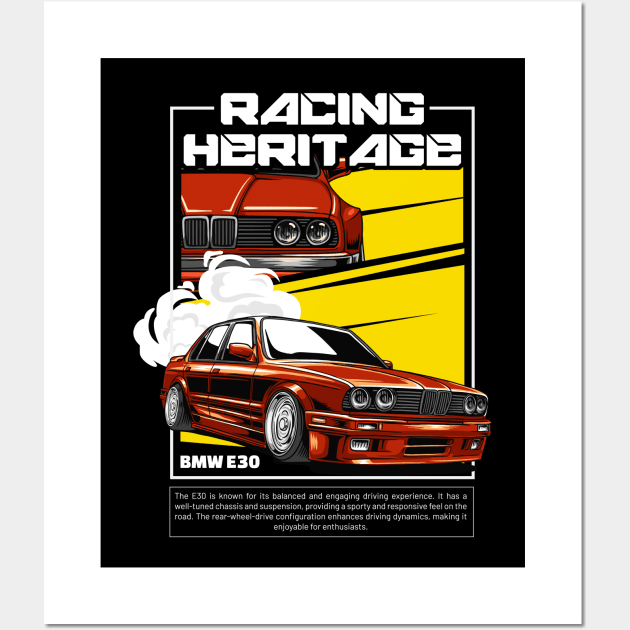 BMW E30 Racing Heritage Wall Art by Harrisaputra